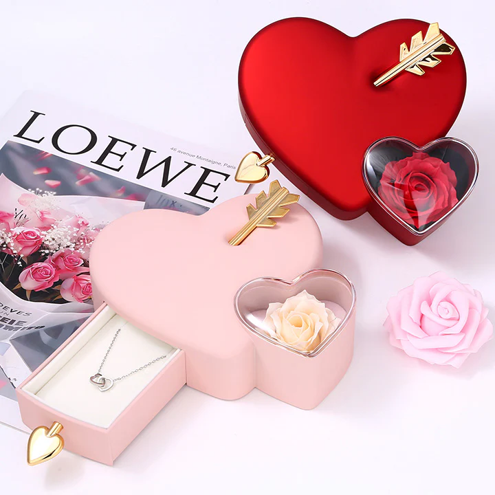 Amour Rosenbox - mit versteckter Gravur-Doppelherzkette - Image 12
