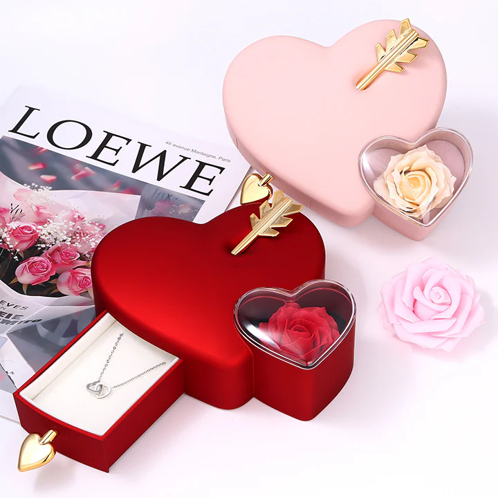 Amour Rosenbox - mit versteckter Gravur-Doppelherzkette - Image 5