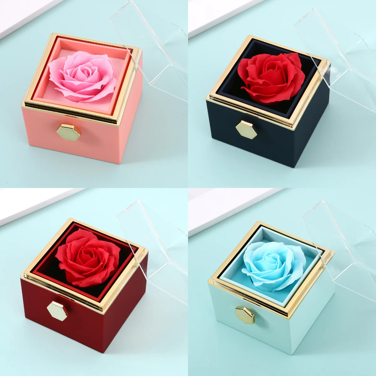 Ewige Rosenbox – mit Doppelherz Halskette, Liebesnotiz und echter Rose - Image 9