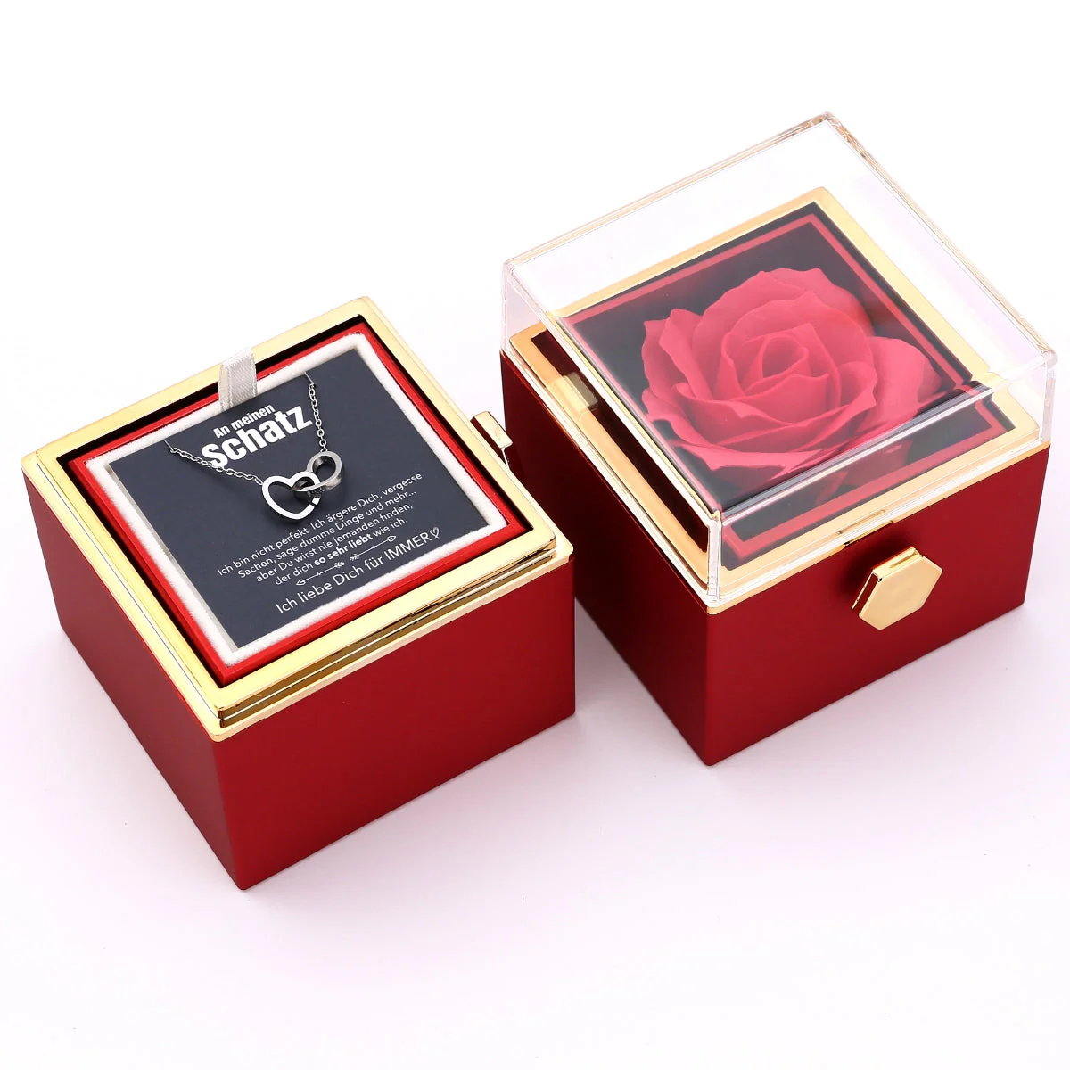 Ewige Rosenbox – mit gravierter Halskette, Liebesnotiz und echter Rose - Image 12