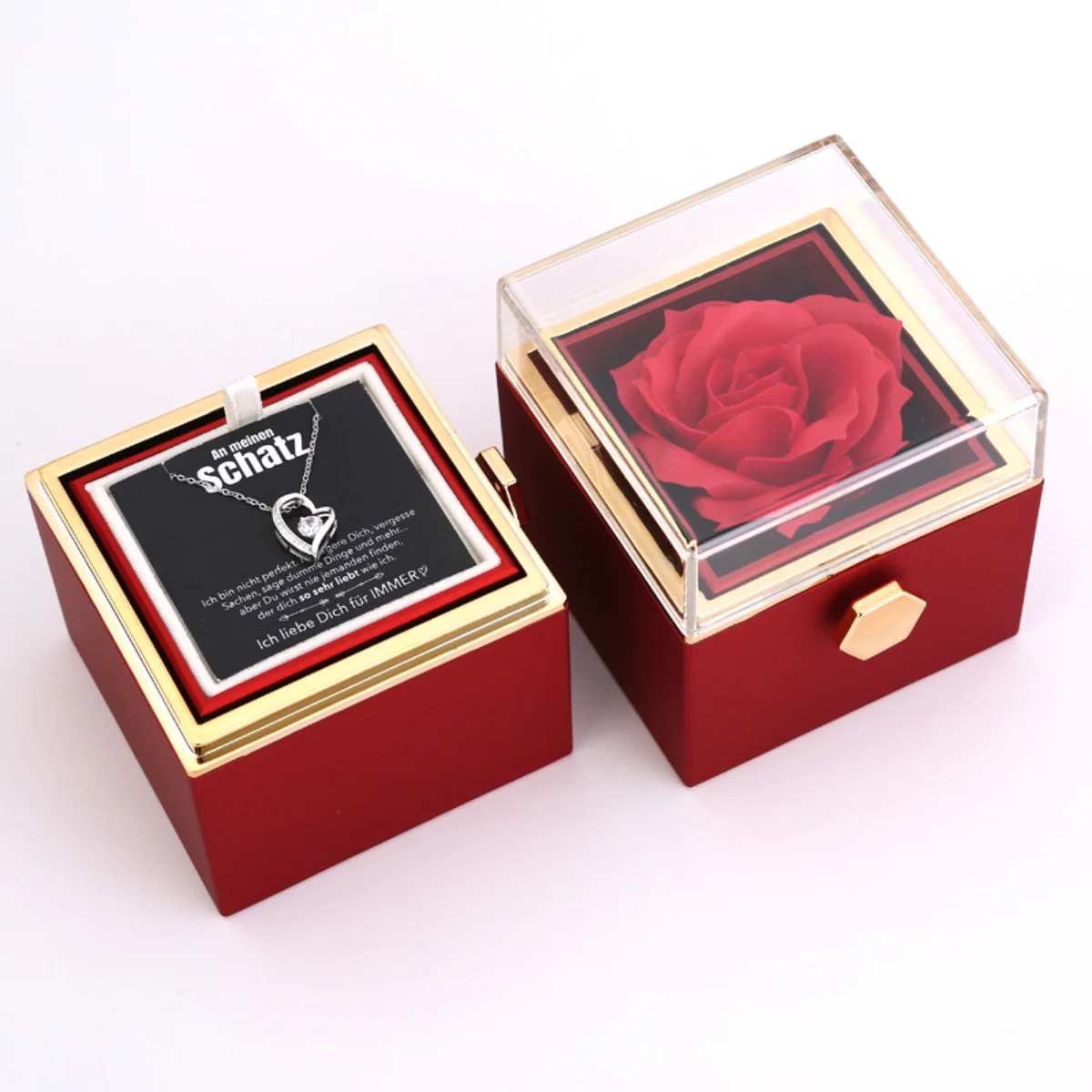 Ewige Rosenbox – mit Herz-Halskette, Liebesnotiz und echter Rose - Image 12