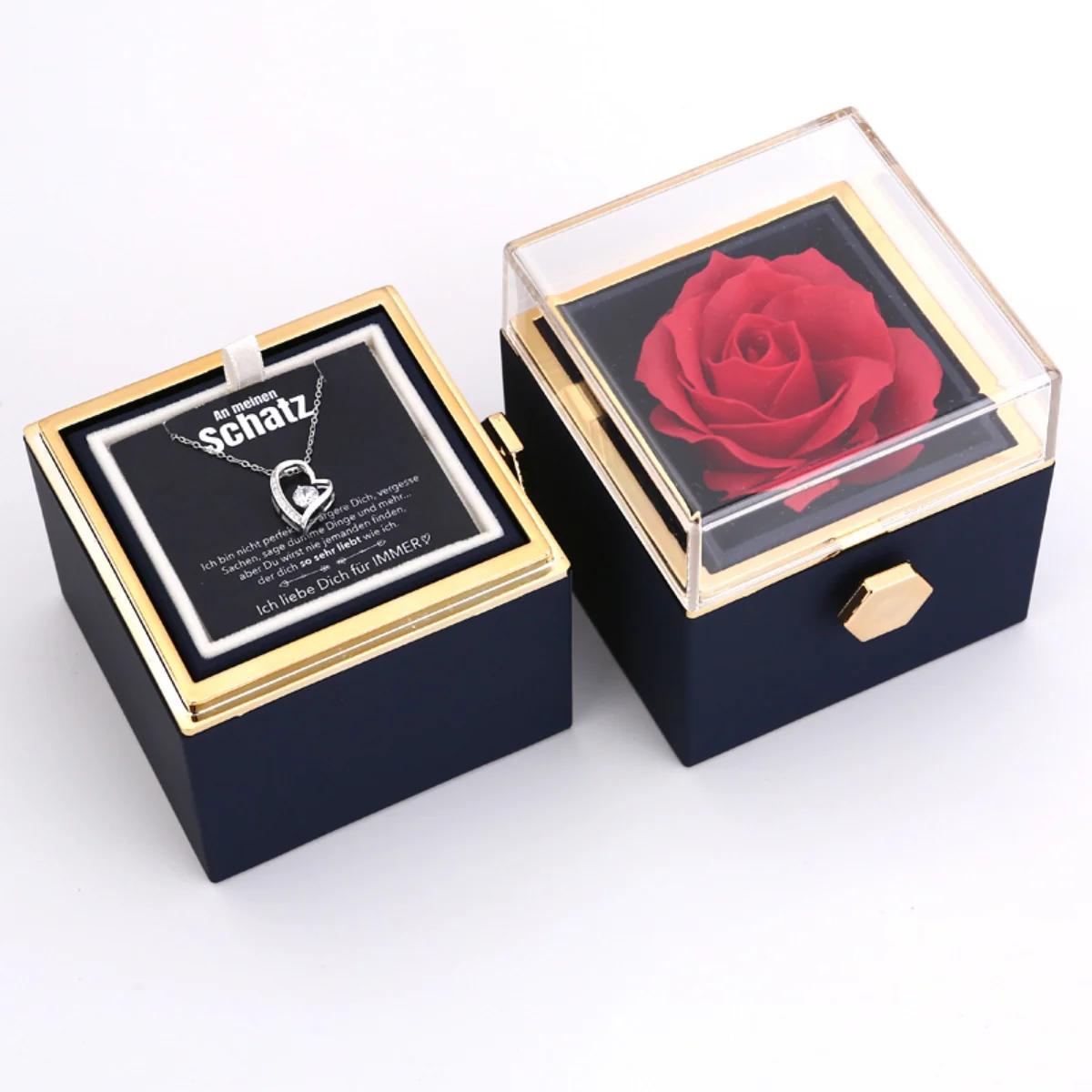 Ewige Rosenbox – mit Herz-Halskette, Liebesnotiz und echter Rose - Image 13