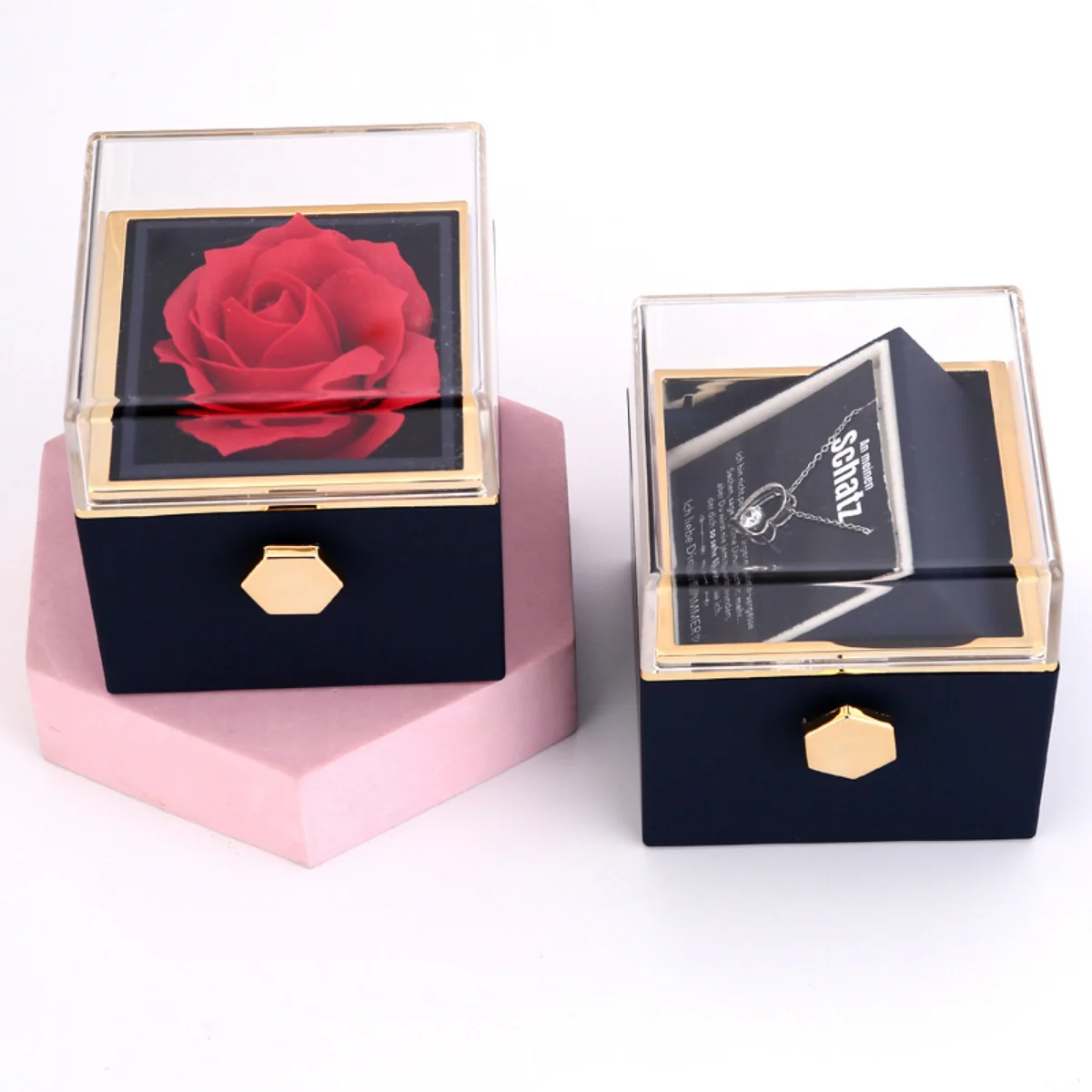 Ewige Rosenbox – mit Herz-Halskette, Liebesnotiz und echter Rose - Image 14
