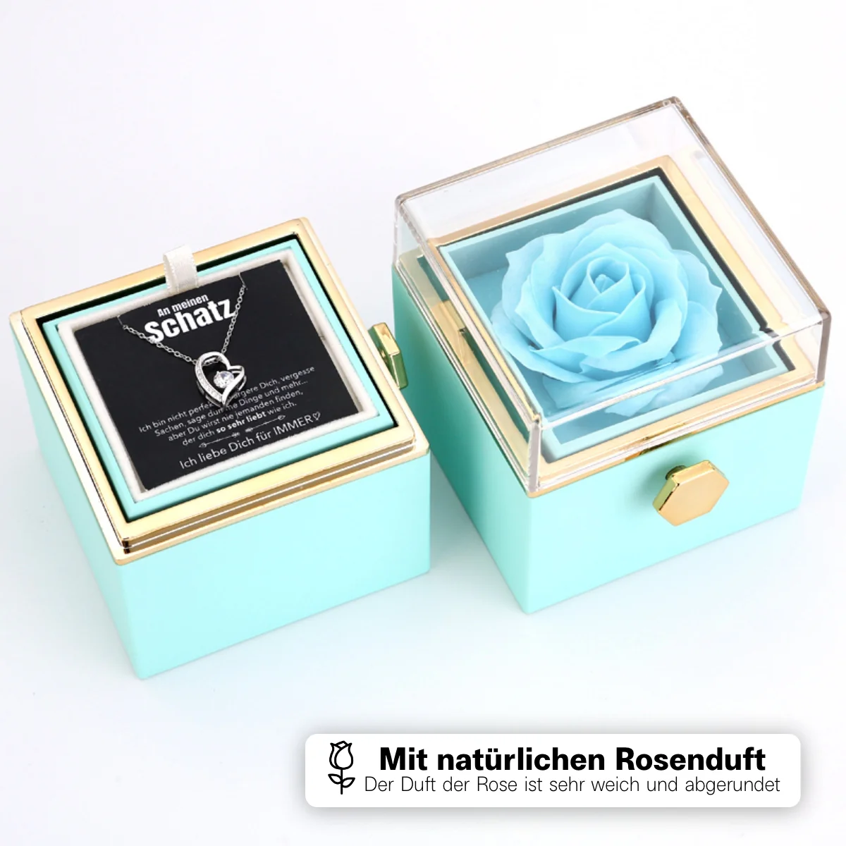 Ewige Rosenbox – mit Herz-Halskette, Liebesnotiz und echter Rose - Image 9