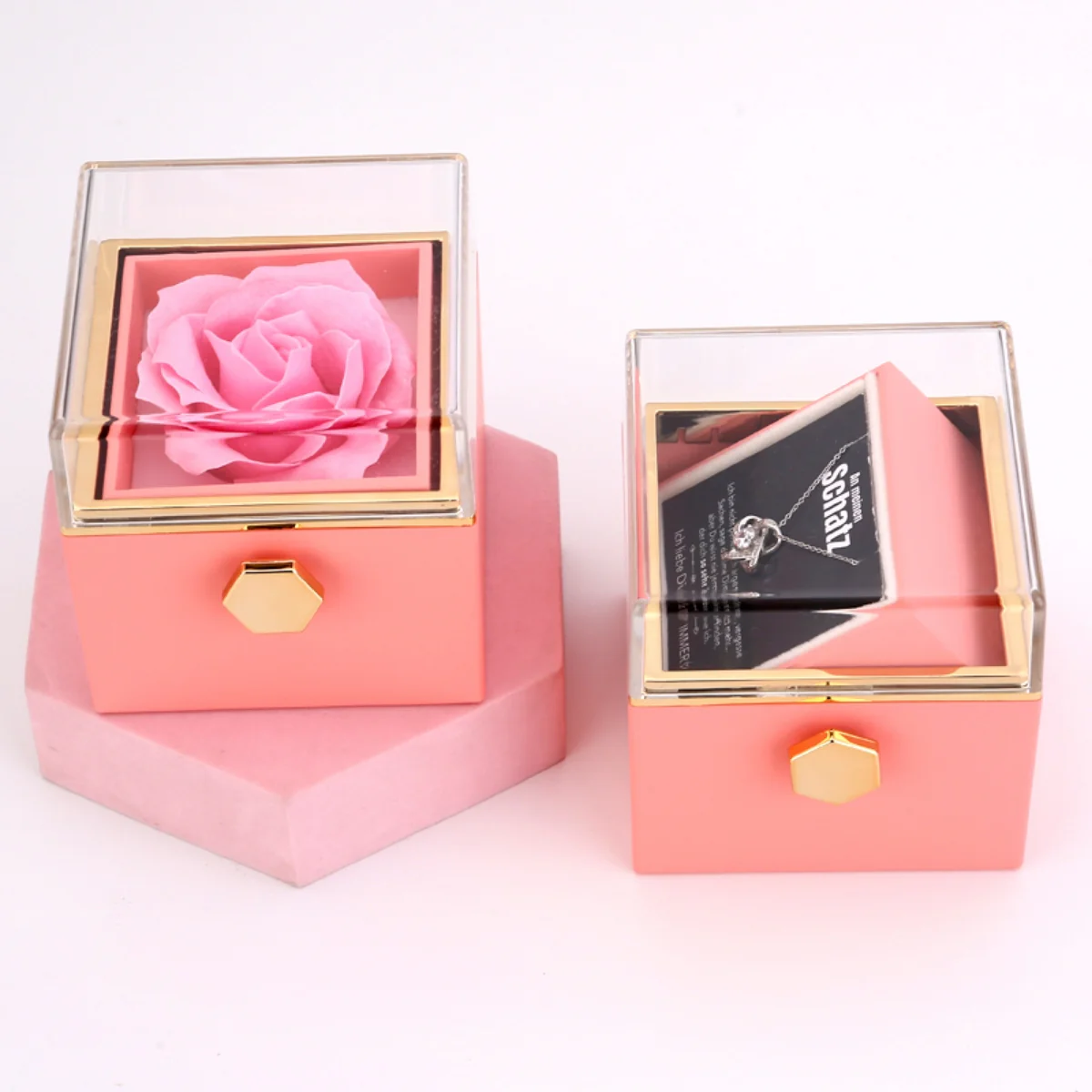 Ewige Rosenbox – mit Knoten-Halskette, Liebesnotiz und echter Rose - Image 10