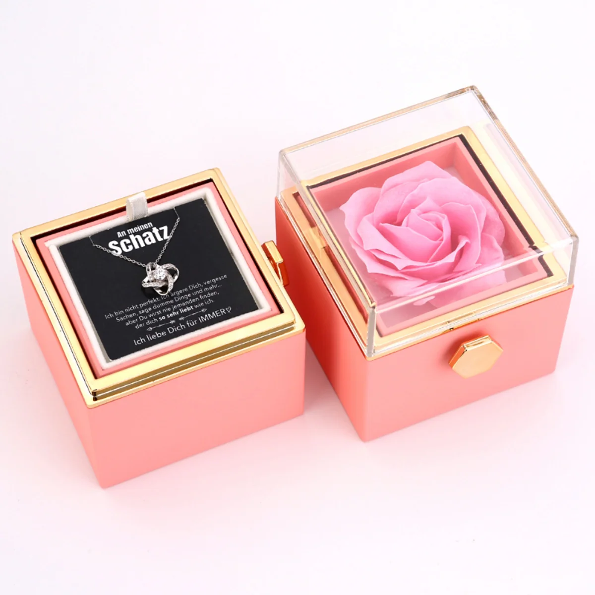 Ewige Rosenbox – mit Knoten-Halskette, Liebesnotiz und echter Rose - Image 11