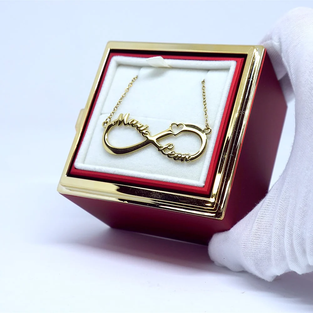Ewige Rosenbox mit personalisierter Unendlichkeits-Halskette - Image 5