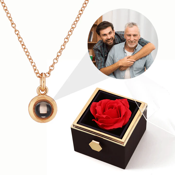 Ewige Rosenbox - Personalisierte Kreis Halskette mit Foto & echte Rose - Image 5