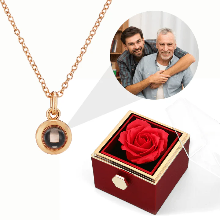 Ewige Rosenbox - Personalisierte Kreis Halskette mit Foto & echte Rose - Image 6