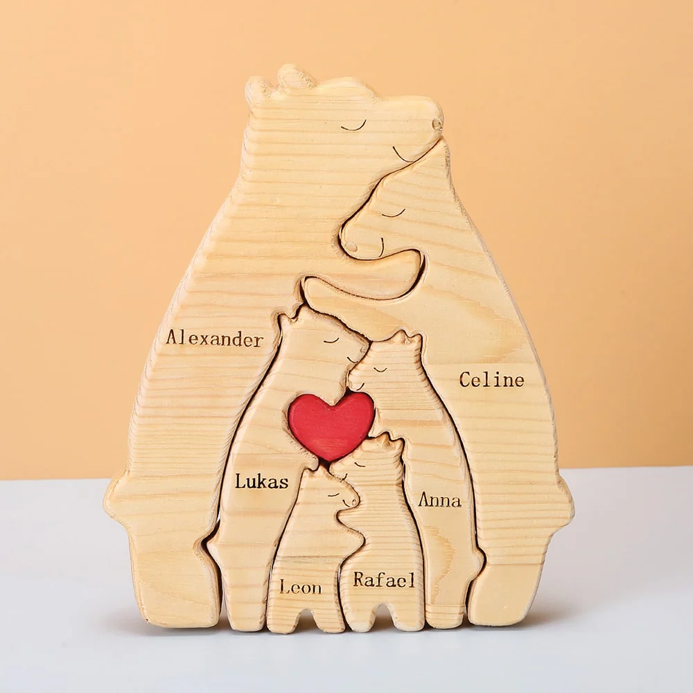 Personalisierte Familienbären aus Holz - Image 5