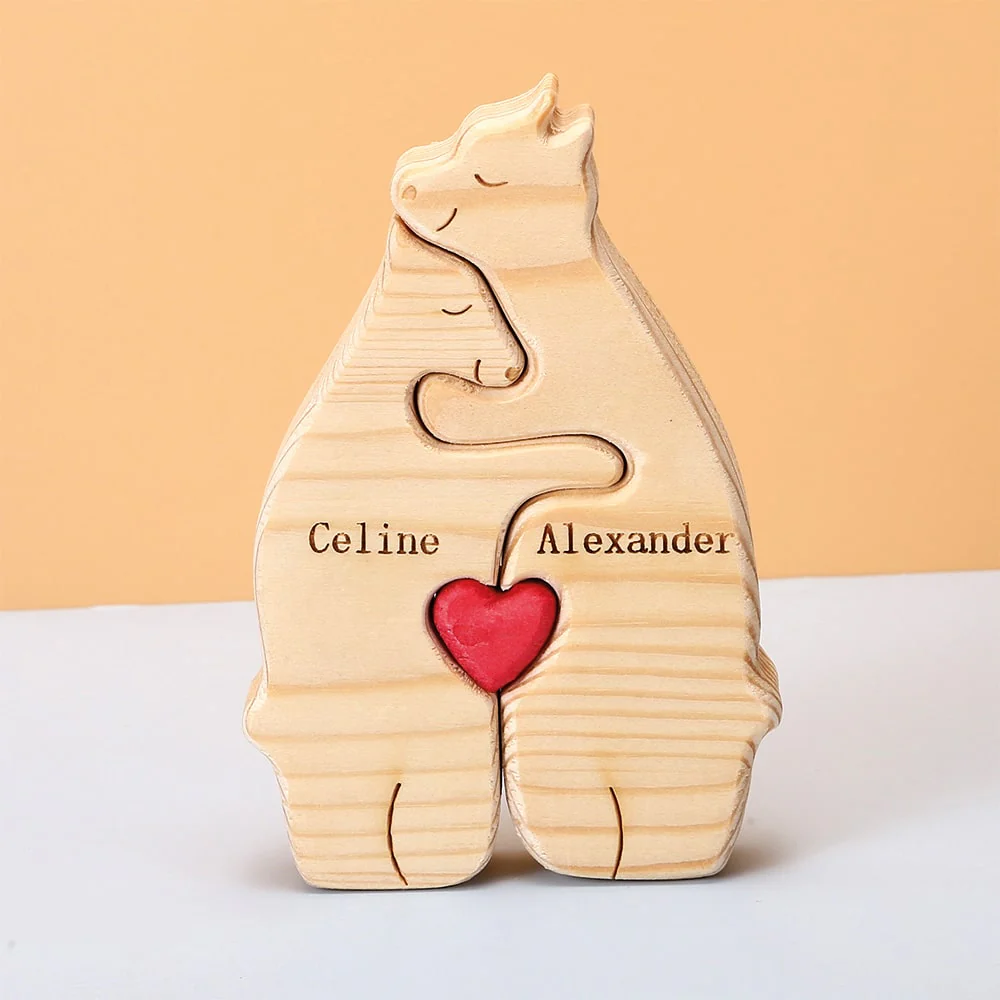 Personalisierte Familienbären aus Holz - Image 6