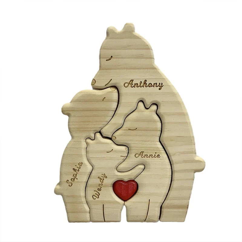 Personalisierte Familienbären aus Holz - Image 7