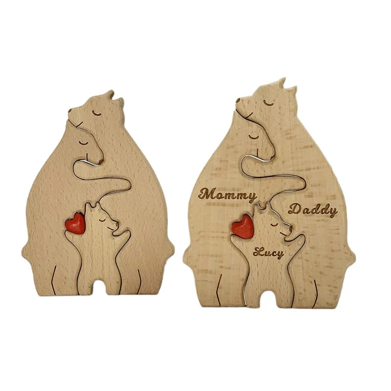 Personalisierte Familienbären aus Holz - Image 8
