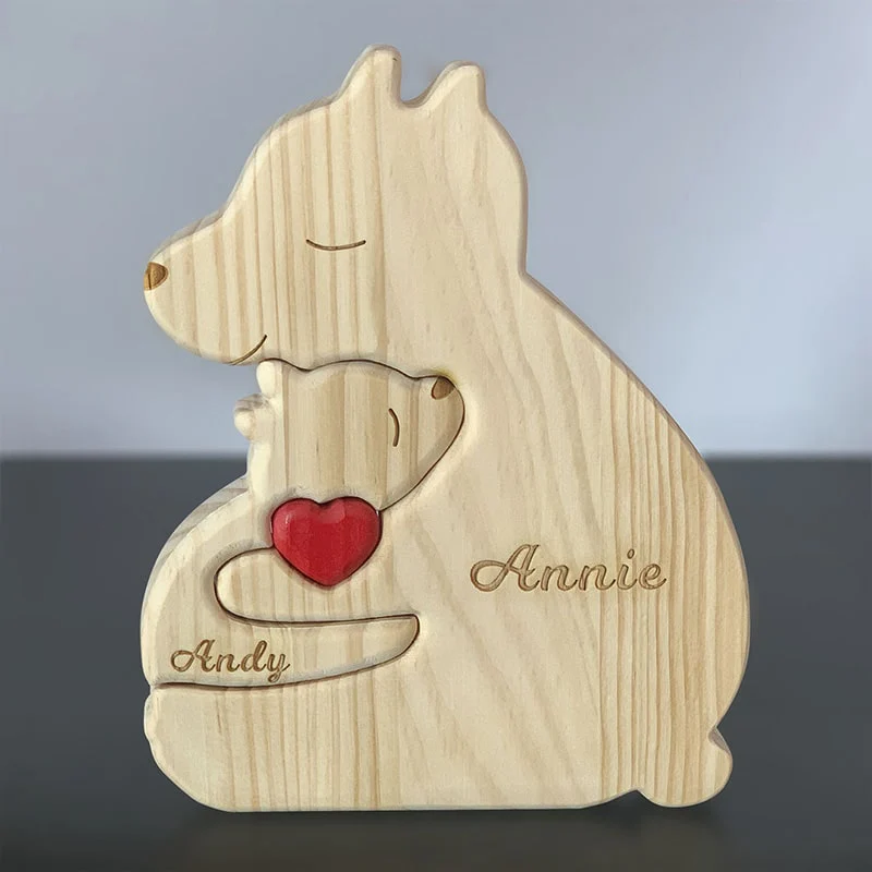 Personalisierte Familienbären aus Holz - Image 9