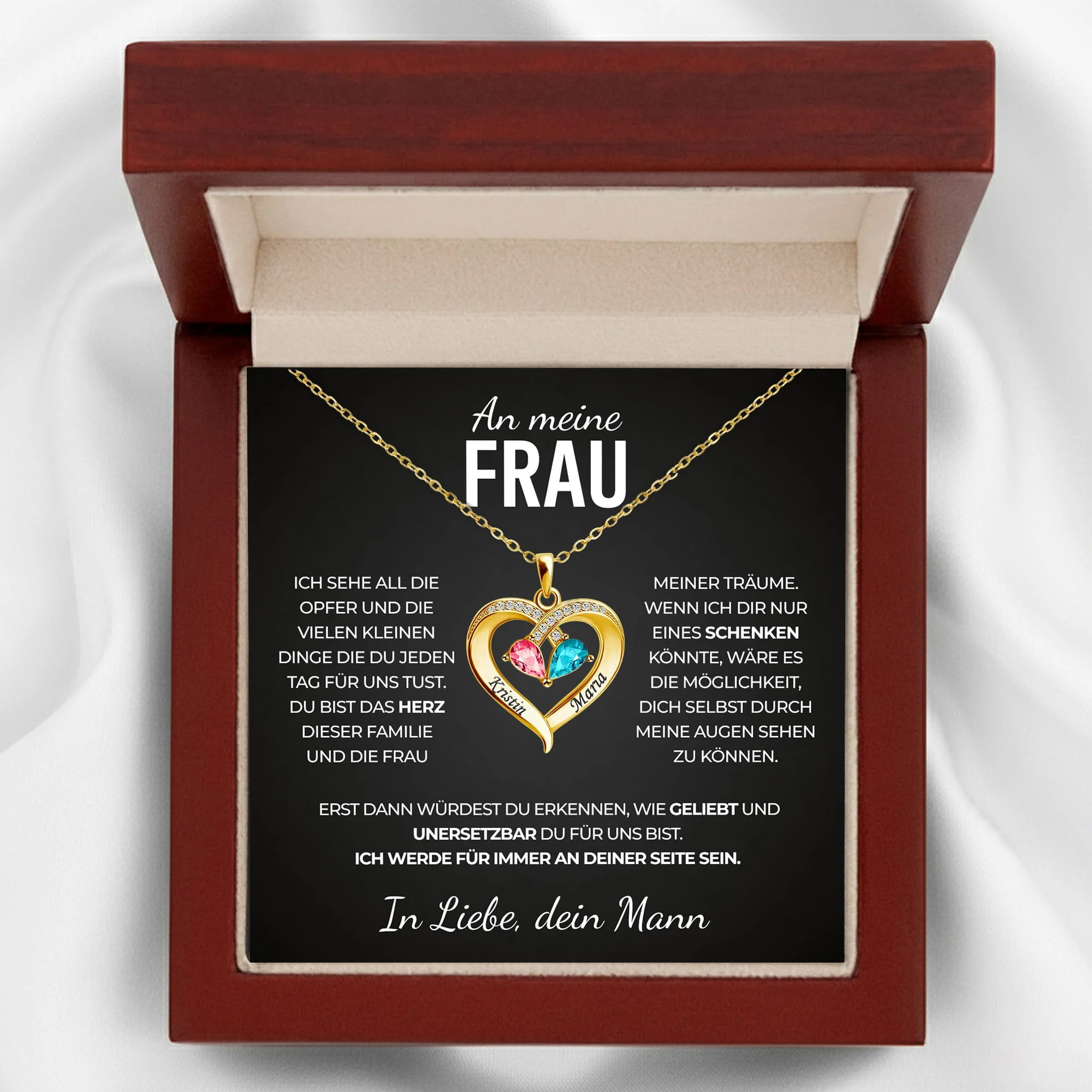 An meine Frau - 18k Geburtsstein Halskette