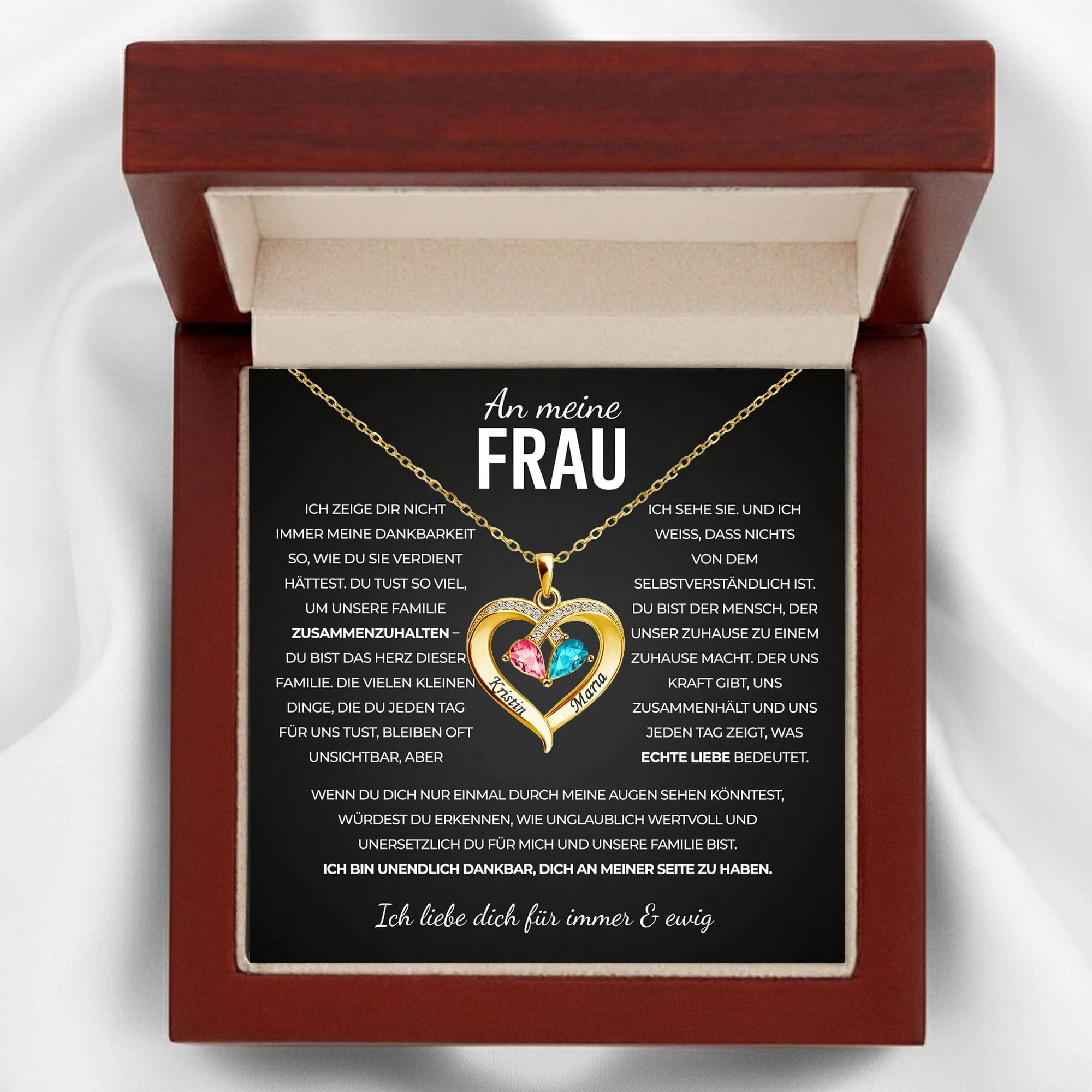 An meine Frau - 18k Geburtsstein Halskette