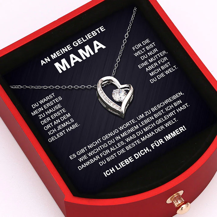 Ewige Rosenbox - An meine Mama mit 14k Weißgold Halskette - Image 2