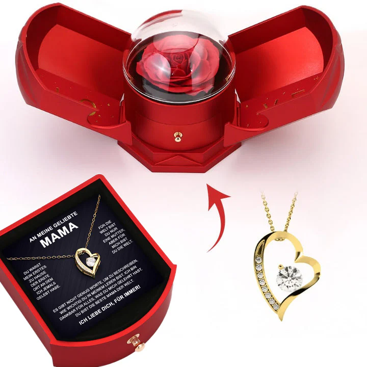 Ewige Rosenbox - An meine Mama mit 14k Weißgold Halskette - Image 3