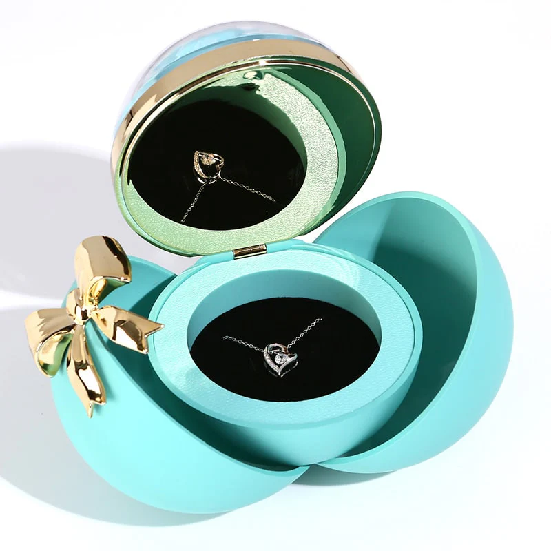 Kugel Rosenbox - Mit 14k Weißgold Herz Halskette - Image 11