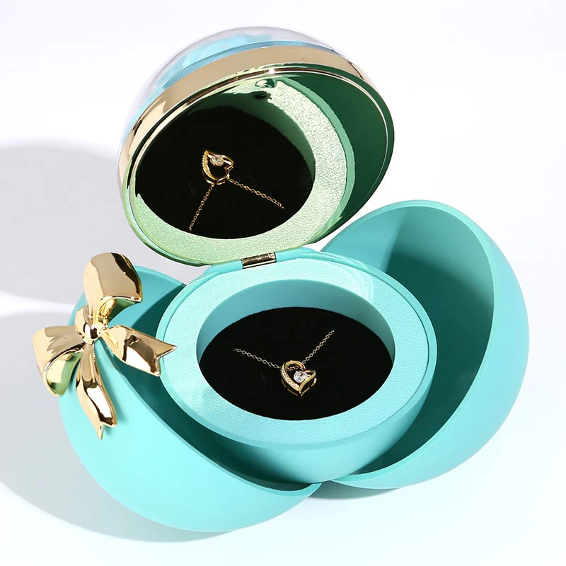 Kugel Rosenbox - Mit 14k Weißgold Herz Halskette - Image 12