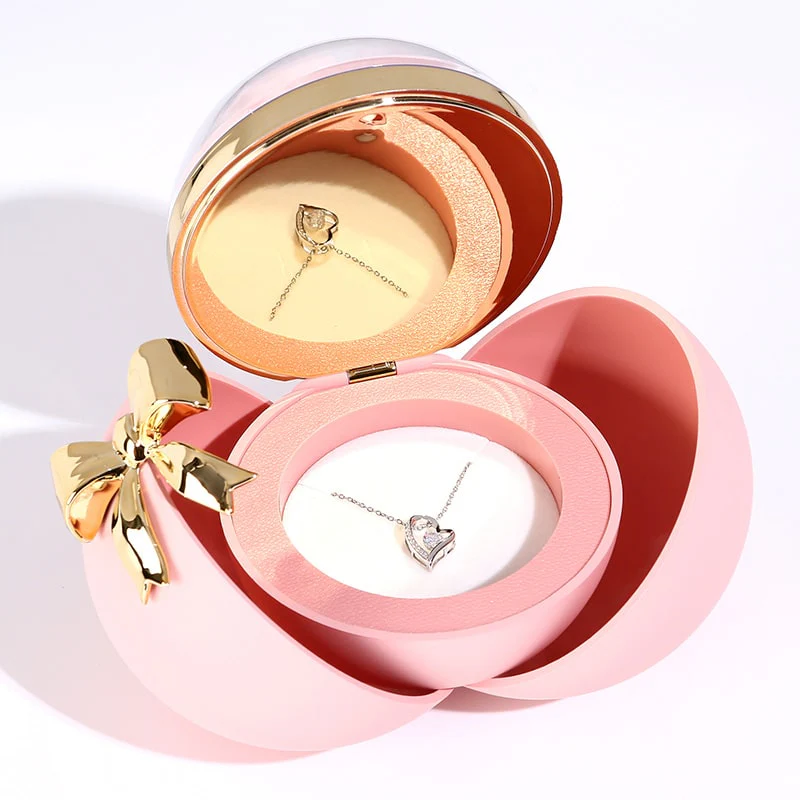 Kugel Rosenbox - Mit 14k Weißgold Herz Halskette - Image 7