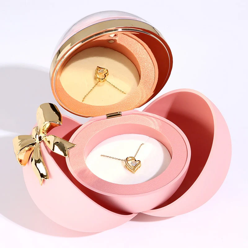Kugel Rosenbox - Mit 14k Weißgold Herz Halskette - Image 8