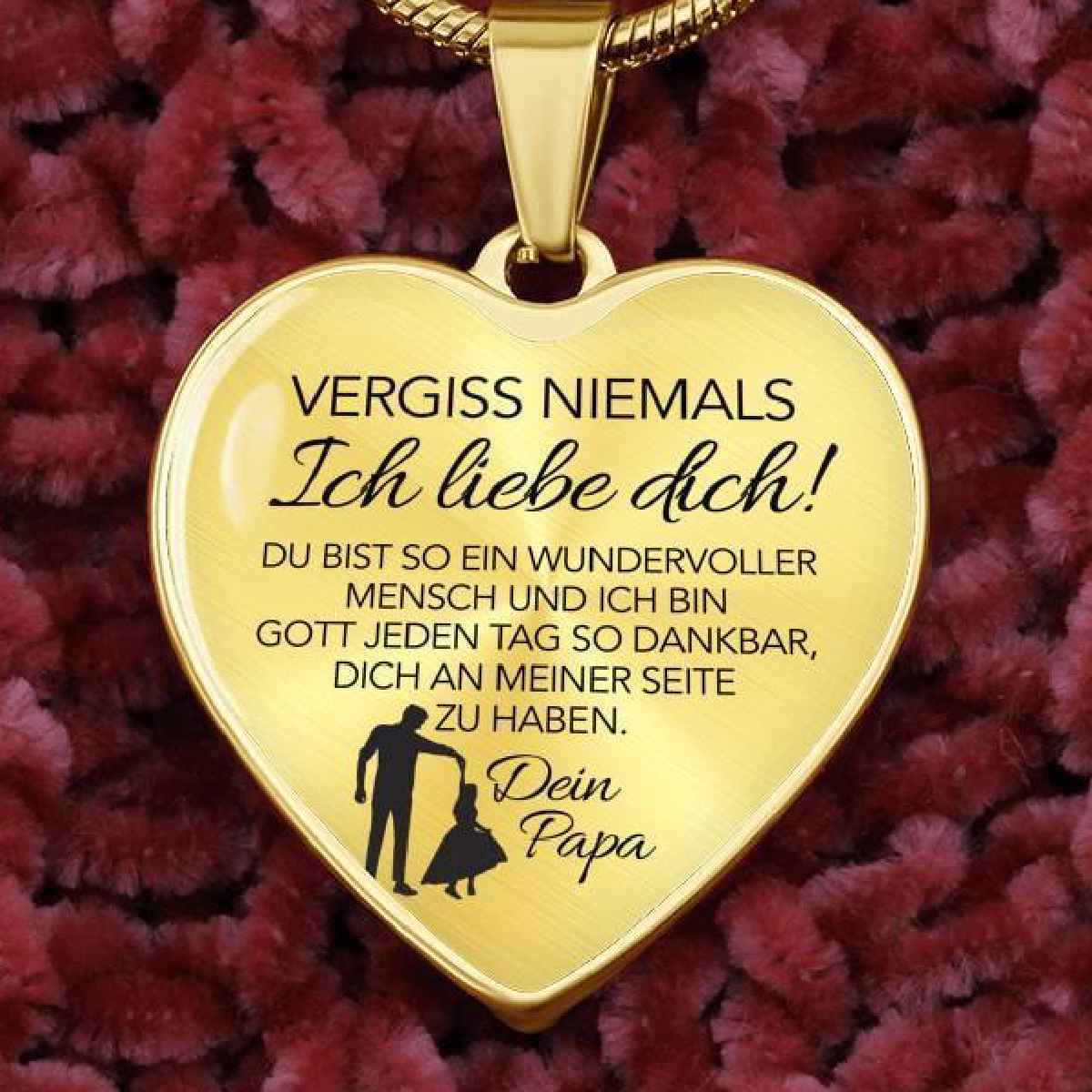 Herz-Halskette - An meine Tochter - Vergiss niemals - Image 4