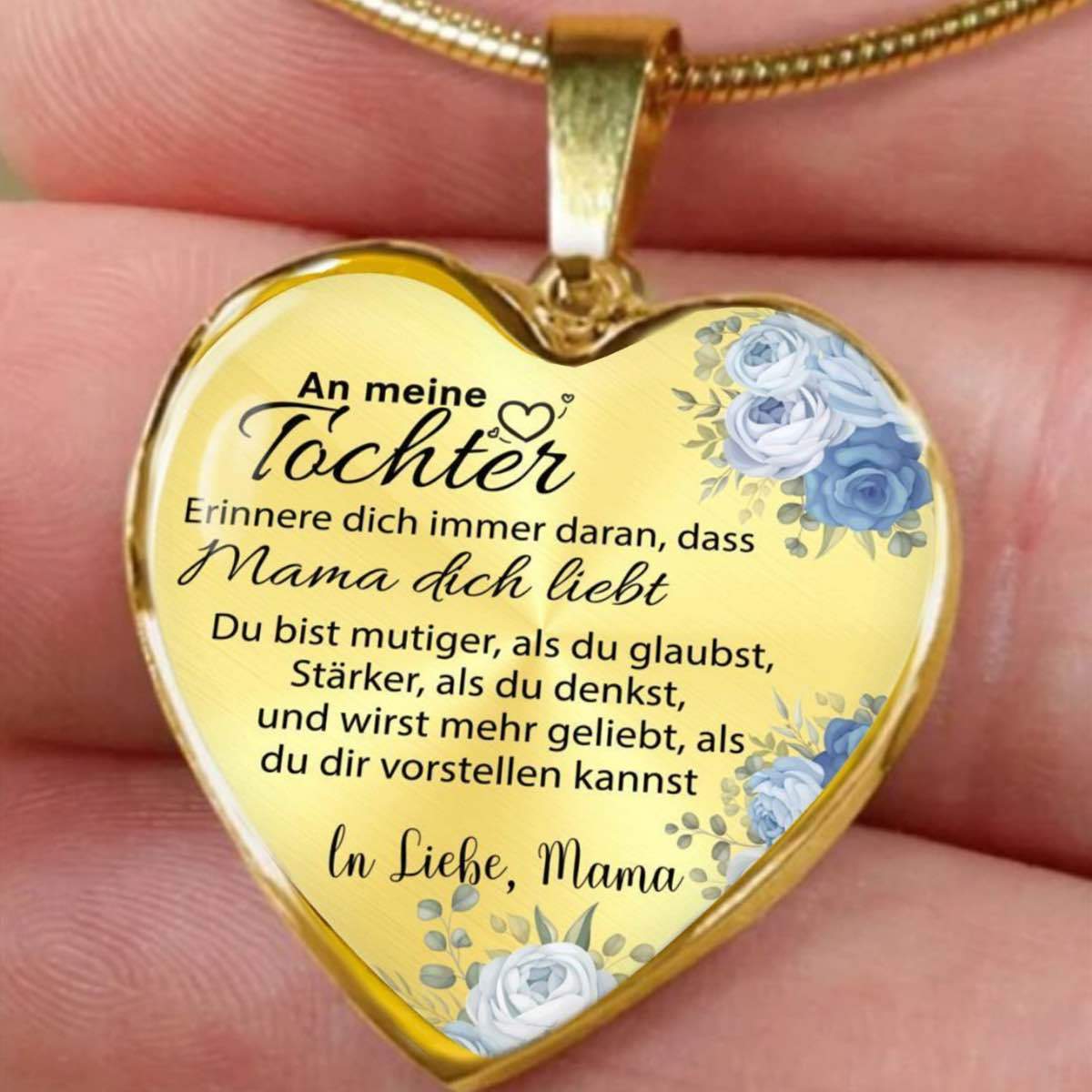 Herz-Halskette - An meine Tochter von Mama - Mutig - Image 5