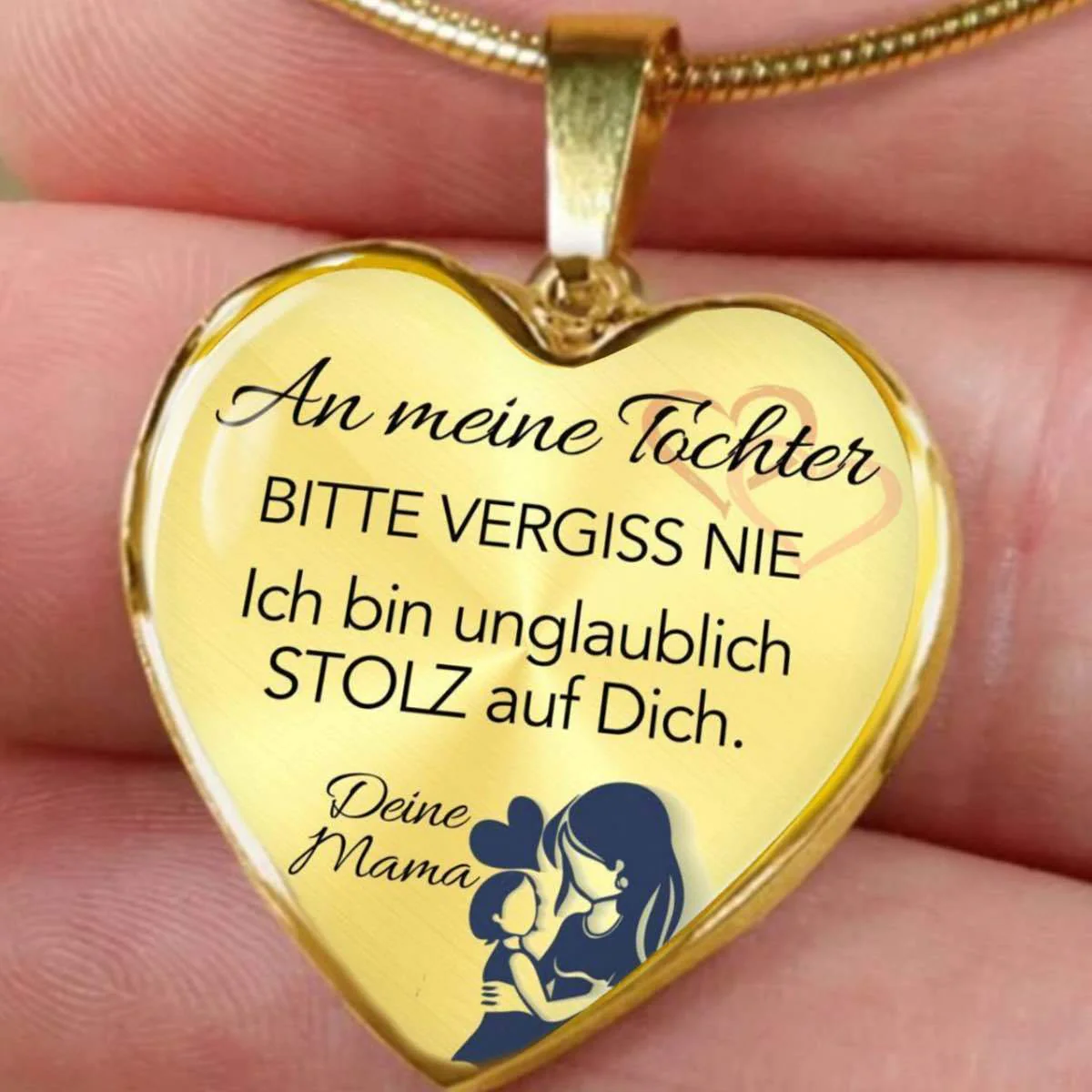 Herz-Halskette - An meine Tochter von Mama - Stolz - Image 5