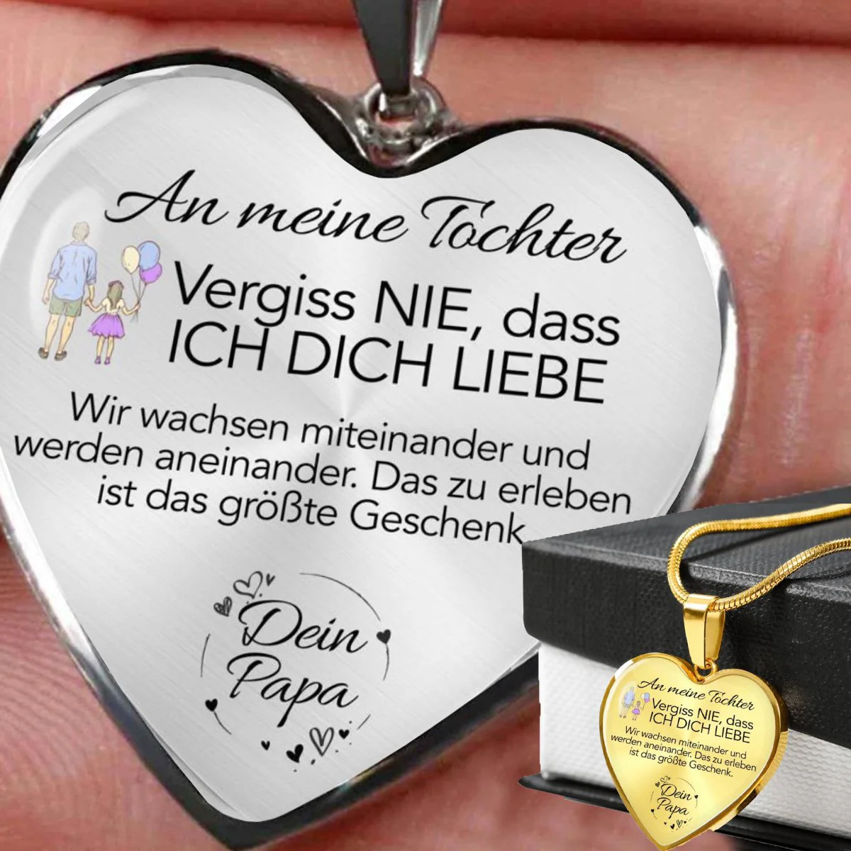 Herz-Halskette - An meine Tochter von Papa - Geschenk - Image 7