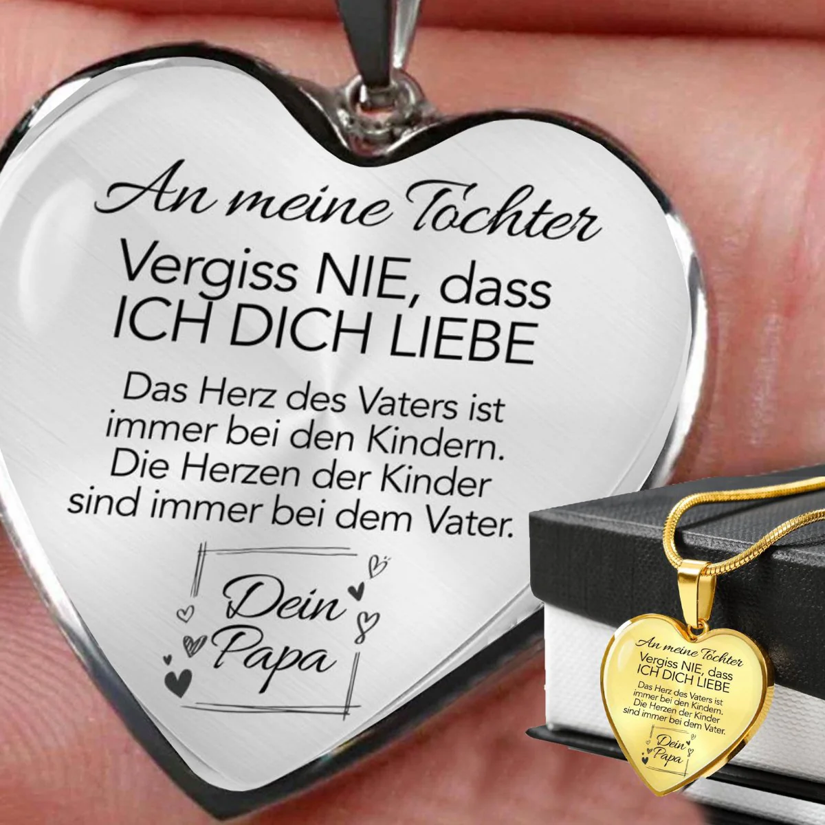 Herz-Halskette - An meine Tochter von Papa - Herzen - Image 5