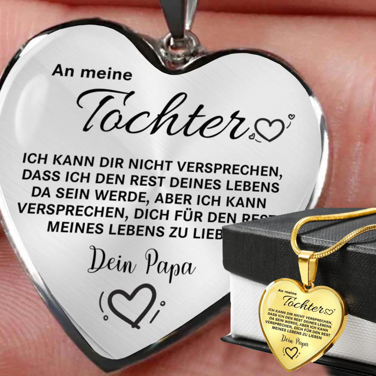 Herz-Halskette - An meine Tochter von Papa - Liebe - Image 5