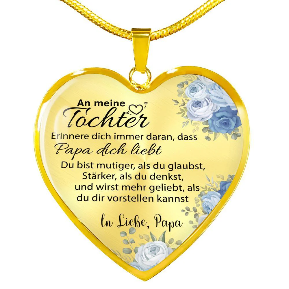 Herz-Halskette - An meine Tochter von Papa - Mutig - Image 3