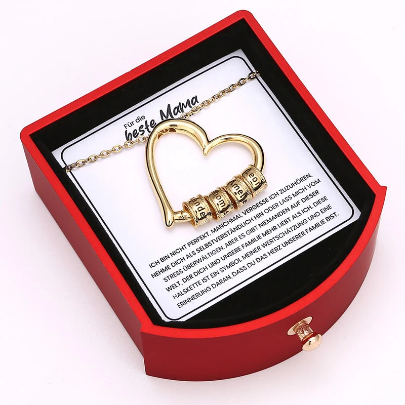 Herzkette mit personalisierten Namenringen - Für die beste Mama der Welt - Ewige Rosenbox - Image 7
