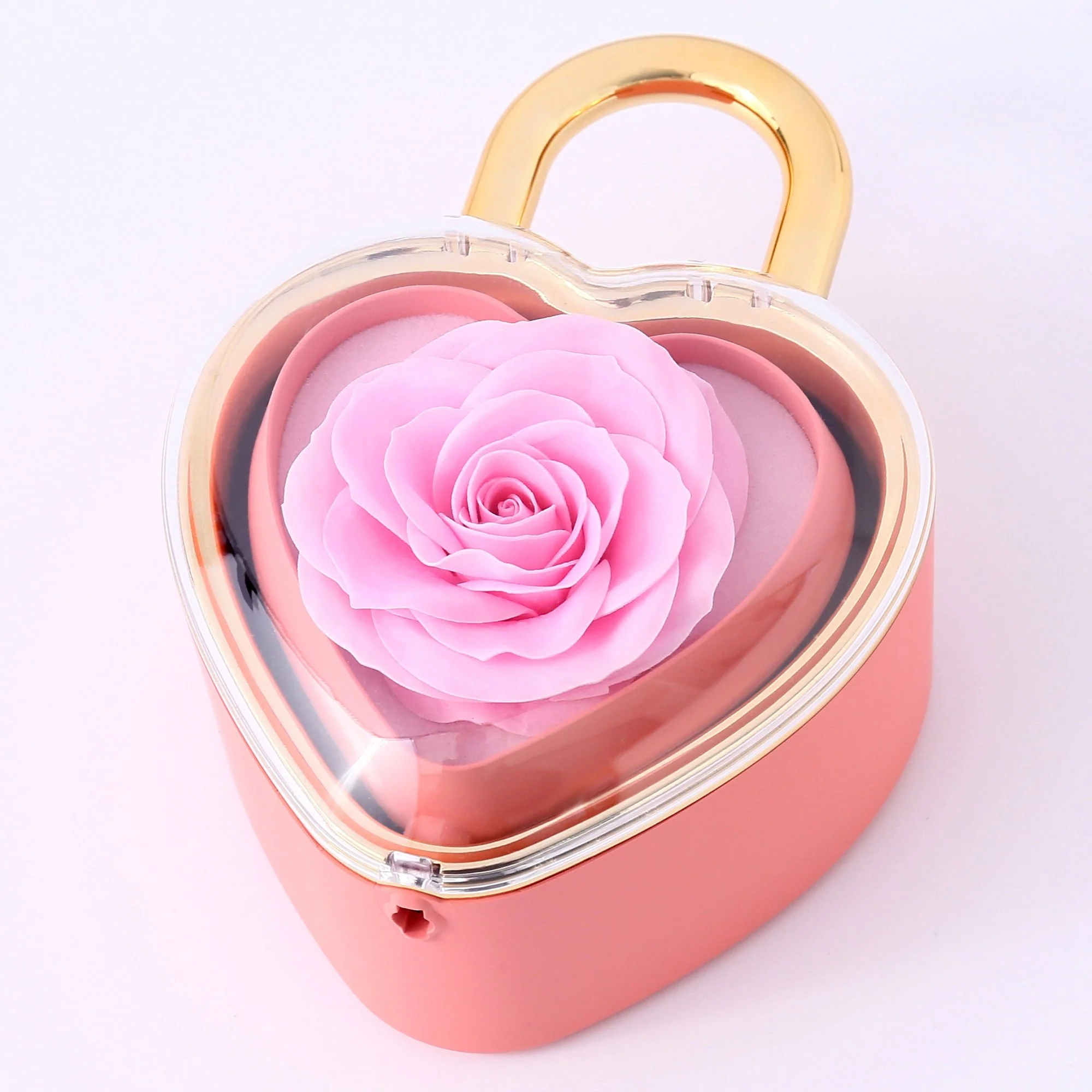Herzschloss Rosenbox – mit Doppelherz Halskette und echter Rose - Image 7