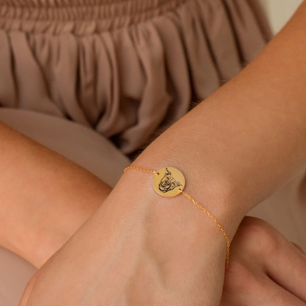 Personalisiertes Hunde Armband mit Kopf oder Pfoten Abdruck - Image 3