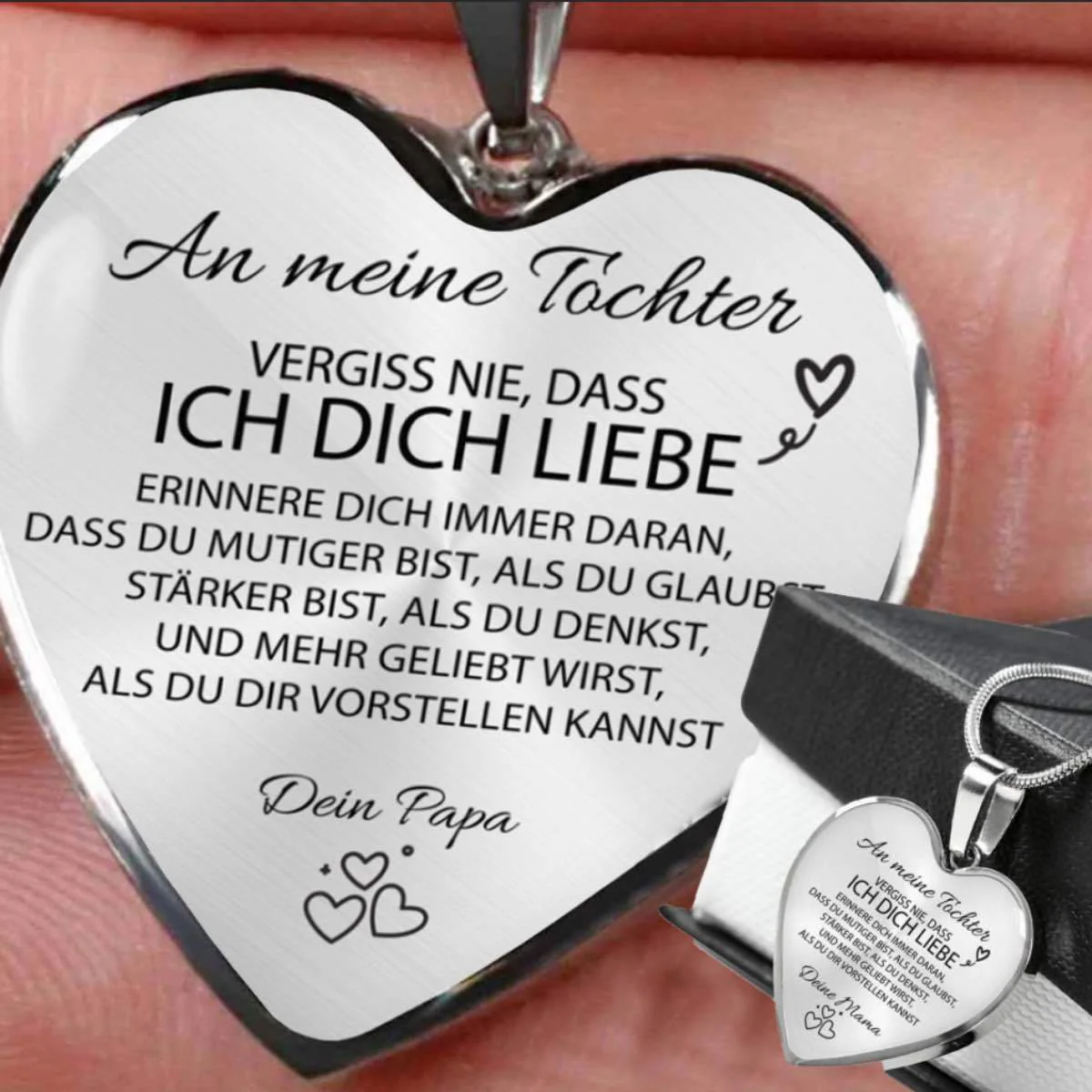 Herz-Halskette - An meine Tochter von Papa - Mit kostenloser Geschenkbox - Image 11