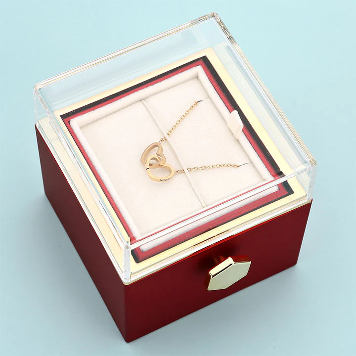 Ewige Rosenbox – mit Doppelherz Halskette und echter Rose - Image 30