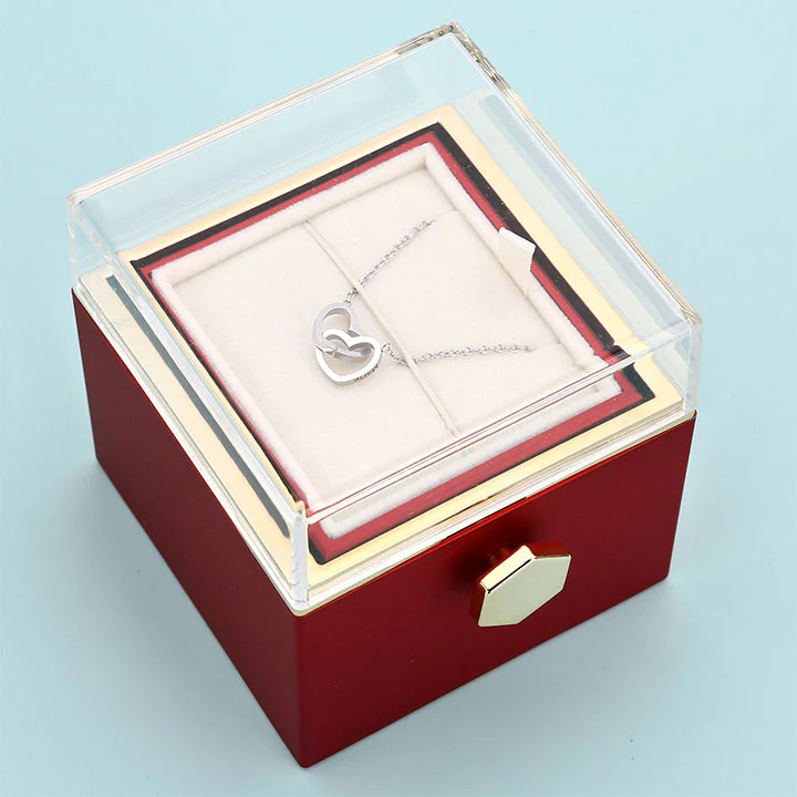 Ewige Rosenbox – mit Doppelherz Halskette und echter Rose - Image 31