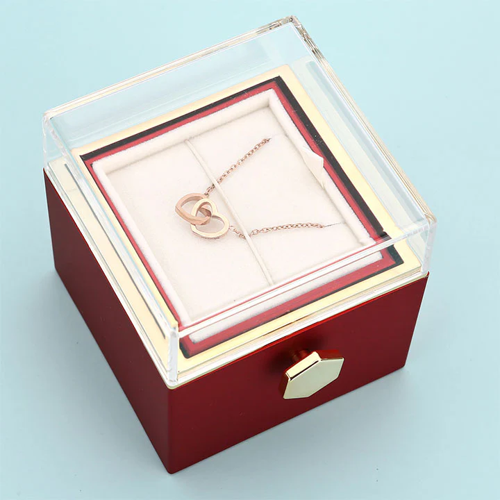 Ewige Rosenbox – mit Doppelherz Halskette und echter Rose - Image 32