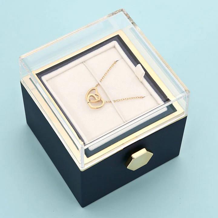 Ewige Rosenbox – mit Doppelherz Halskette und echter Rose - Image 33