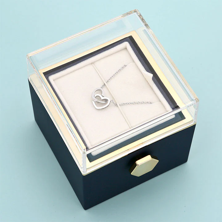 Ewige Rosenbox – mit Doppelherz Halskette und echter Rose - Image 34