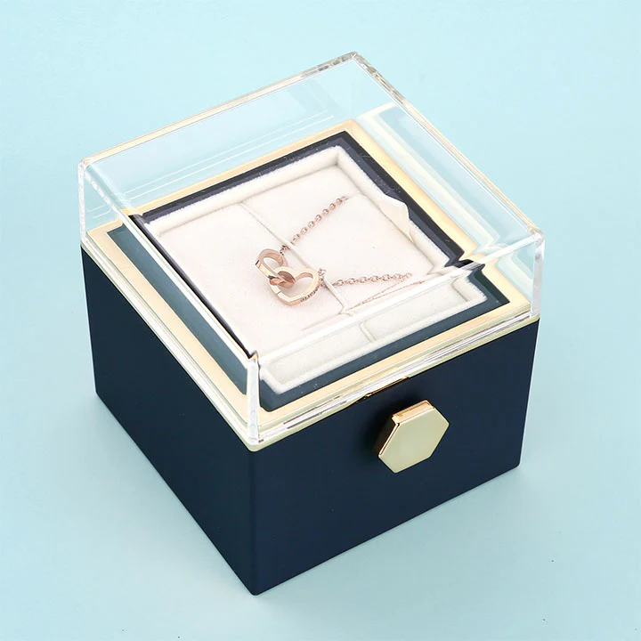 Ewige Rosenbox – mit Doppelherz Halskette und echter Rose - Image 35