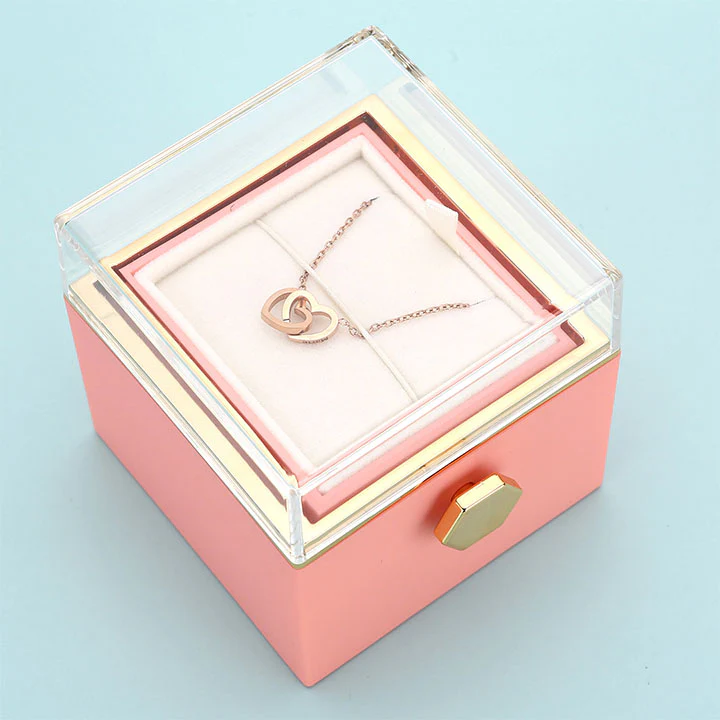 Ewige Rosenbox – mit Doppelherz Halskette und echter Rose - Image 37