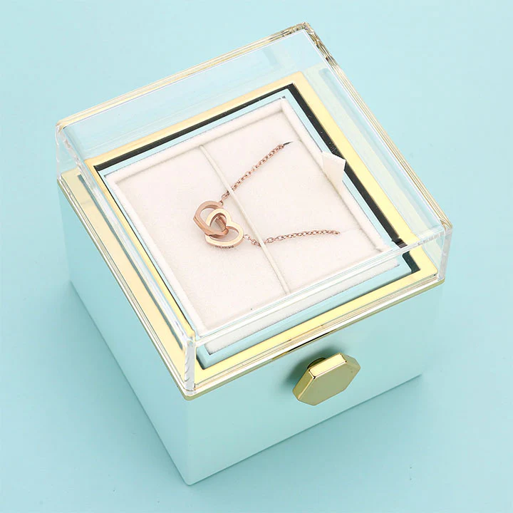 Ewige Rosenbox – mit Doppelherz Halskette und echter Rose - Image 39