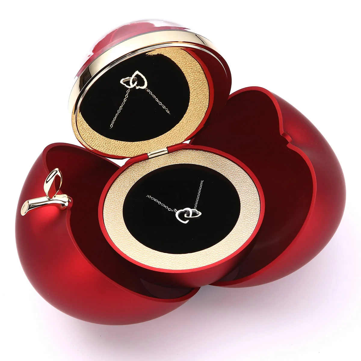 Apfel Rosenbox - Mit Gravur-Doppelherzkette - Image 12