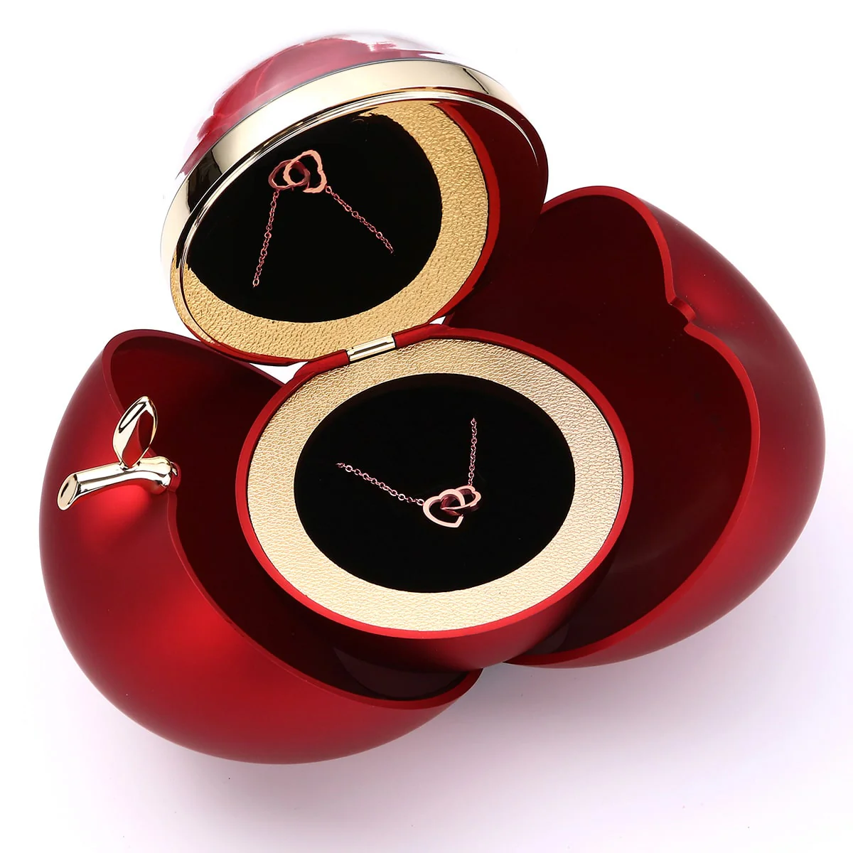 Apfel Rosenbox - Mit Gravur-Doppelherzkette - Image 14