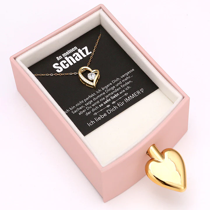 Amour Rosenbox - mit versteckter Herz Halskette & romantischer Notiz - An meinen Schatz - Image 11