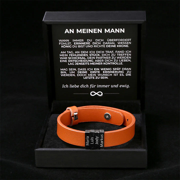 Lederamband mit Namenbeads - An meinen Mann - Image 2