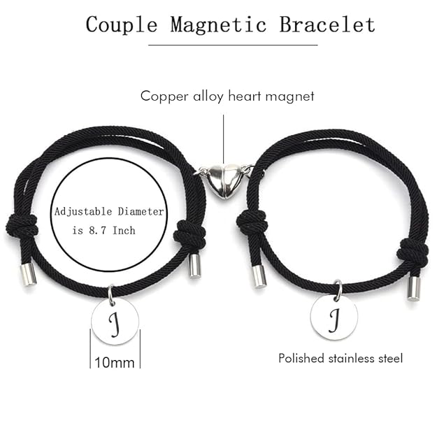 Magnetische Partner Armbänder Set mit Initialen - Image 5